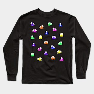 Panda Pattern in Rainbow Brights Long Sleeve T-Shirt